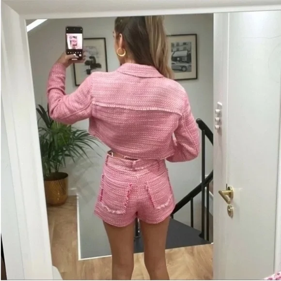 Blogger’s Favorite Zara Tweed Weave Textured Crop Jacket. Small. NWT. - Picture 13 of 15